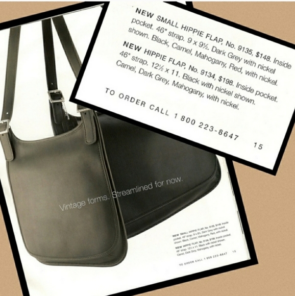 Vintage Coach Black Leather Slim Hippie Flap Crossbody Saddle Messenger Bag 9135 - Picture 14 of 14